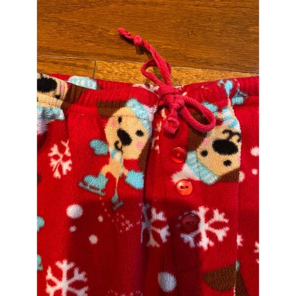 Girls Ice Skating Dog Fleece Pajama Pants Size Medium - Picture 3 of 5